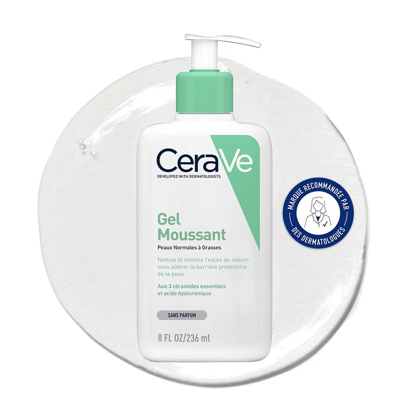 CeraVe Gel Moussant Nettoyant Peau Normale à Grasse 236 ml
