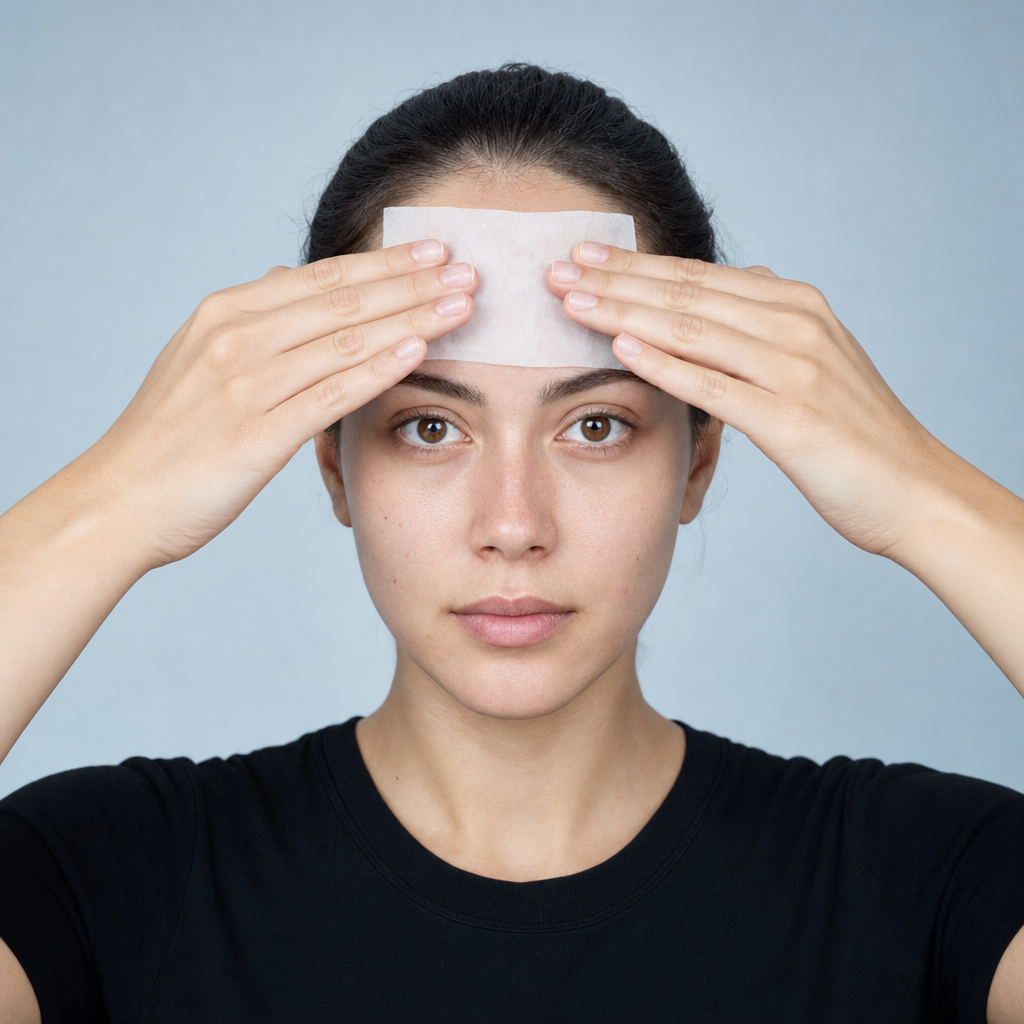 Test du mouchoir pour identifier une peau grasse